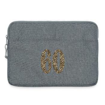 60th Birthday - Number 60 Leopard Print - Laptop bag 15" - heather grey - Front