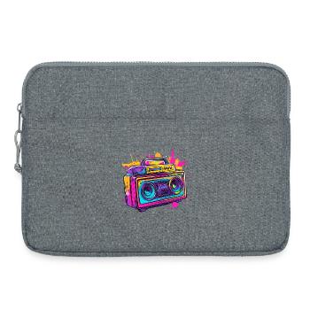 Boom Box Jukebox des années 90 Rétro vintage des années 80 - Sacoche pour ordinateur portable 15 pouces - gris chiné - Devant