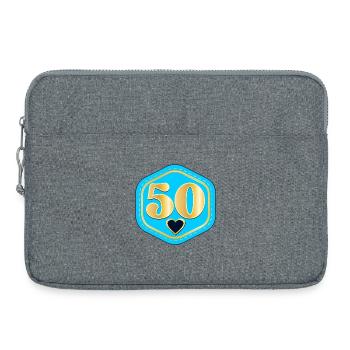 NUMÉRO 50 - AVOIR CINQUANTE ANS - Sacoche pour ordinateur portable 15 pouces - gris chiné - Devant