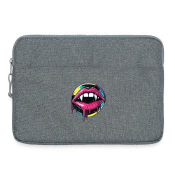 Vampire Lips Halloween 90s Vaporwave - Laptop bag 15" - heather grey - Front