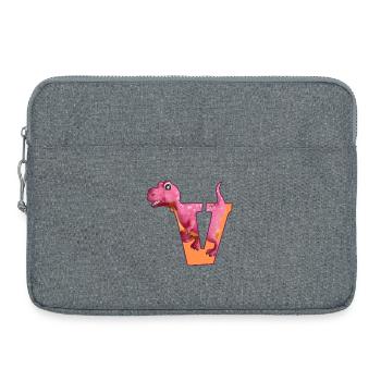 V - DINOSAURE, personnalisable - Sacoche pour ordinateur portable 15 pouces - gris chiné - Devant