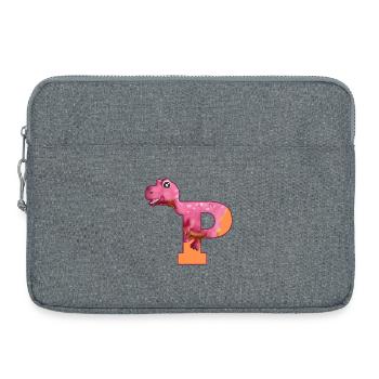 P - DINOSAURE, personnalisable - Sacoche pour ordinateur portable 15 pouces - gris chiné - Devant