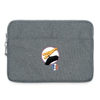 Made in france - Sacoche pour ordinateur portable 15 pouces - gris chiné - Devant