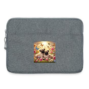 Conception d’amoureux des chiens carlin changeant dans le ciel - Sacoche pour ordinateur portable 15 pouces - gris chiné - Devant