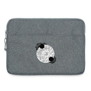 Grabstein Ornament, Rosenblüte, goth - Laptoptasche 15" - Grau meliert - Vorne