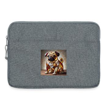 Stained Glass Bulldog Dekofigur - Laptoptasche 15" - Grau meliert - Vorne