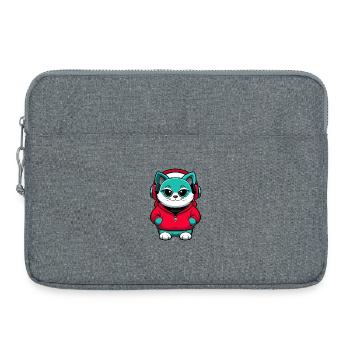 Bombai Katzenrasse Karikatur Kawaii Tier Haustier - Laptoptasche 15" - Grau meliert - Vorne