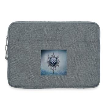 Tête de loup mystique. - Sacoche pour ordinateur portable 15 pouces - gris chiné - Devant