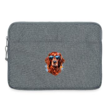 Irish Setter mit Sonnebrille - Laptoptasche 15" - Grau meliert - Vorne