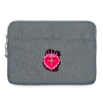 Gothic-Herz, Kreuze, romantiker - Laptoptasche 15" - Grau meliert - Vorne
