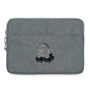 Grabstein mit Lilien, gothic design - Laptoptasche 15" - Grau meliert - Vorne