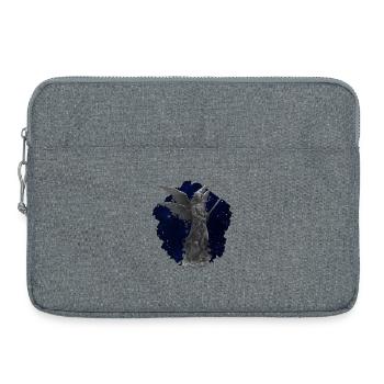 Engelstatue, gothic motiv, sternenmuster - Laptoptasche 15" - Grau meliert - Vorne