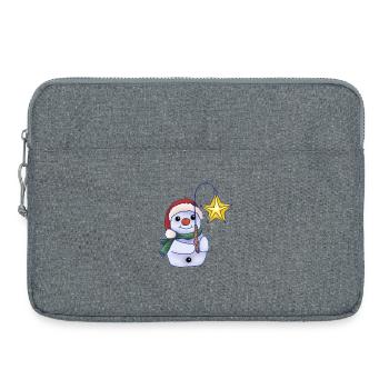 Schneemann mit Stern - Laptoptasche 15" - Grau meliert - Vorne