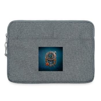 Steampunk watch adorned with roses. - Laptop bag 15" - heather grey - Front