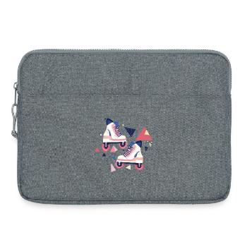 Rollschuhe mit 90er Jahren Muster - Laptoptasche 15" - Grau meliert - Vorne