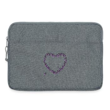 Foule, Coeur, Cohésion, Communauté, Violet - Sacoche pour ordinateur portable 15 pouces - gris chiné - Devant