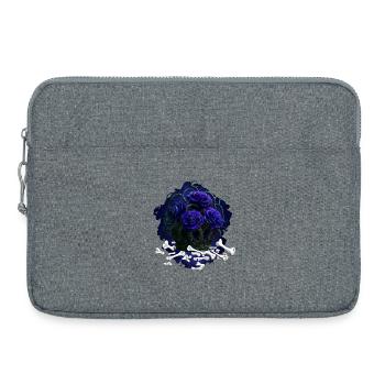 Ranken-Krone und Menschenknochen, gothic design - Laptoptasche 15" - Grau meliert - Vorne