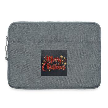 Glitzerndes Merry Christmas Script - Laptoptasche 15" - Grau meliert - Vorne