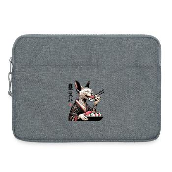 Sushi Sphynx Katze Maki Kimono Geschenk - Laptoptasche 15" - Grau meliert - Vorne