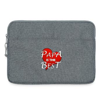 PAPA IS THE BEST - Laptop bag 15" - heather grey - Front