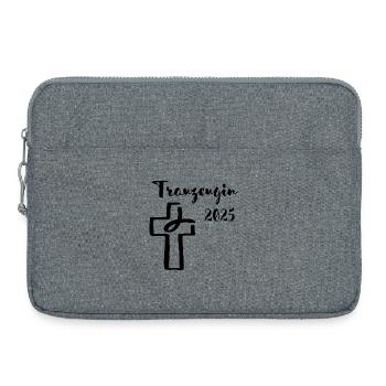 Trauzeugin 2025 Fisch taucht ins Kreuz - Laptoptasche 15" - Grau meliert - Vorne