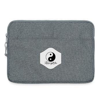 Karma regulates this - calm, strength, Zen & Yoga - Laptop bag 15" - heather grey - Front