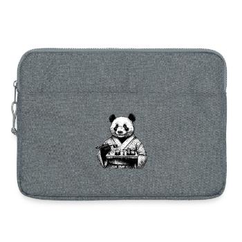 Sushi Panda Maki Kimono Zeichnung Geschenk - Laptoptasche 15" - Grau meliert - Vorne