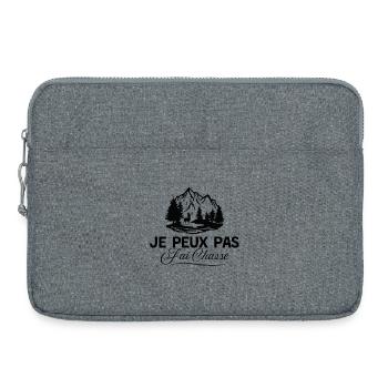 Je peux pas j’ai chasse - Passion chasseur - Sacoche pour ordinateur portable 15 pouces - gris chiné - Devant