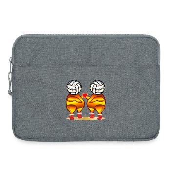VOLLEY-BALL AU POULET RÔTI DE NOËL - Sacoche pour ordinateur portable 15 pouces - gris chiné - Devant