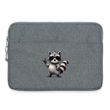 Waschbär mit Rock Pose Raccoon Rock Musik Musiker - Laptoptasche 15" - Grau meliert - Vorne