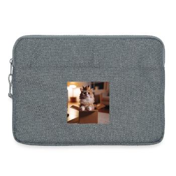 Funny Cat - Laptop bag 15" - heather grey - Front