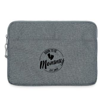 Bientôt maman – Cadeau pour les futures mamans 2023 - Sacoche pour ordinateur portable 15 pouces - gris chiné - Devant