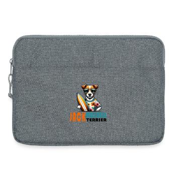 Jack Russell Terrier Surfing Design - Laptoptasche 15" - Grau meliert - Vorne
