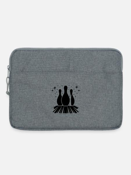 Kegeln Bowling - Laptoptasche 15" - Grau meliert