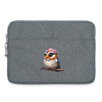 Spectacle vibrant de la chouette colorée - Sacoche pour ordinateur portable 15 pouces - gris chiné - Devant