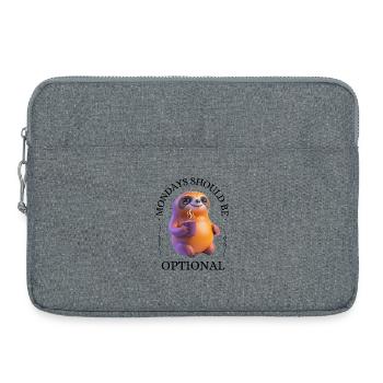 Kaffeetrinkendes Faultier – Entspannt & Genüsslich - Laptoptasche 15" - Grau meliert - Vorne