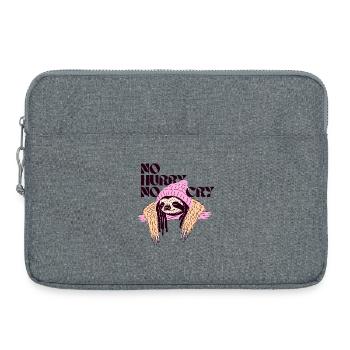 No Hurry, No Cry – Entspanntes Faultiermotiv - Laptoptasche 15" - Grau meliert - Vorne