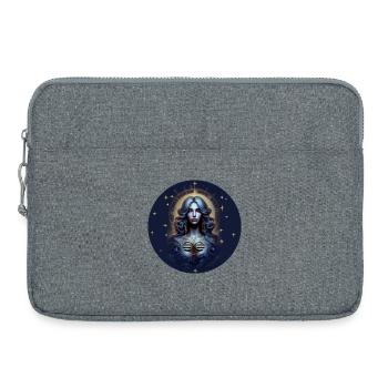 Cercle d’étoiles de la déesse du clair de lune - Signe du zodiaque Balance - Sacoche pour ordinateur portable 15 pouces - gris chiné - Devant