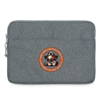 Hot Dog in the Streets - Lap Dog in the Sheets - Laptop bag 15" - heather grey - Front