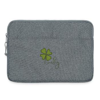 Trèfle à quatre feuilles porte-bonheur - Sacoche pour ordinateur portable 15 pouces - gris chiné - Devant