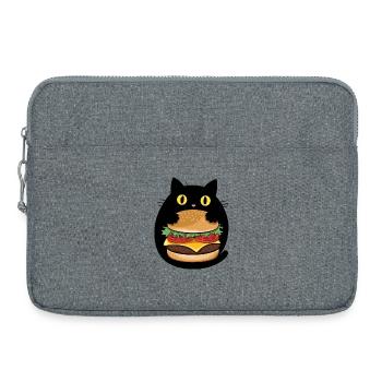 Burger Katze Pop Art - Laptoptasche 15" - Grau meliert - Vorne