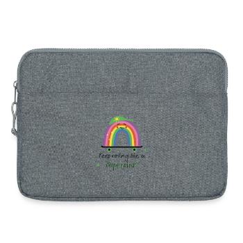 Continuez à rouler comme une superstar - Rainbow Skate - Sacoche pour ordinateur portable 15 pouces - gris chiné - Devant