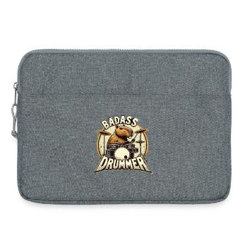 Knallharter Schlagzeuger Capybara cool Geschenk - Laptoptasche 15" - Grau meliert - Vorne
