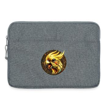 Steampunk-Bird (01) - Laptoptasche 15" - Grau meliert - Vorne