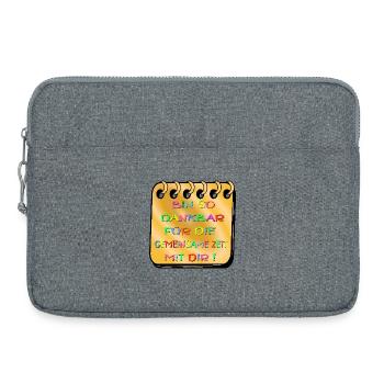 BEZIEHUNG ZEIT - DANKBARKEIT DANKE - Laptoptasche 15" - Grau meliert - Vorne