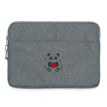 Panda mit Herz – Liebevoller Valentinsgruß - Laptoptasche 15" - Grau meliert - Vorne