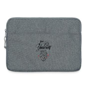 Soyez simplement vous-même – Cœur et lettrage - Sacoche pour ordinateur portable 15 pouces - gris chiné - Devant