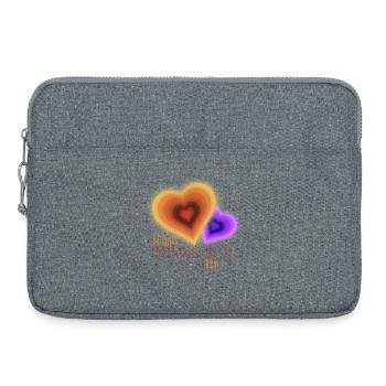 Valentine's Day - Groovy Flash Hearts - Laptop bag 15" - heather grey - Front