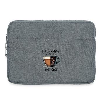 Coffee into Code - Laptoptasche 15" - Grau meliert - Vorne