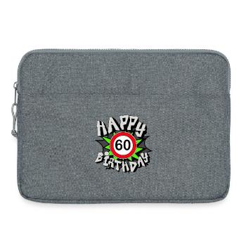 60th Birthday , 60 Happy Birthday (25) - Laptop bag 15" - heather grey - Front